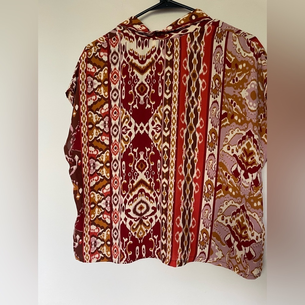 Cupcakes and Cashmere Southwestern Print Boxy Button Down Blouse - Picture 2 of 7